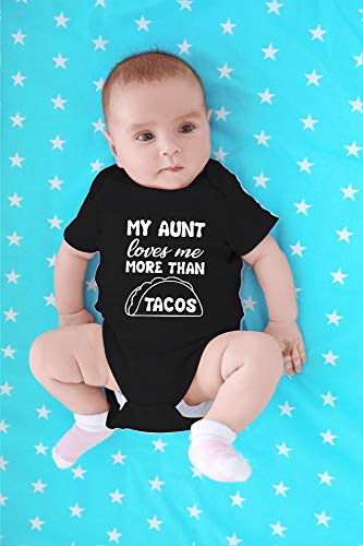 CBTwear My Aunt Loves Me More Than Tacos - Baby Clothes - Funny Newborn Bodysuit Outfits for Boys and Girls4
