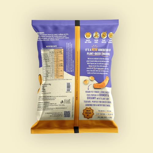 Image of Nourish Organics Vegan Parmesan Protein Puffs | 12g Plant Protein per Pack | Baked, Not Fried | Chickpea, Brown Rice & Maize-Based | Cashew & Nutritional Yeast Seasoning | No Maida, No Palm Oil | Gluten-Free Savoury Snack | 60g (Pack of 4)