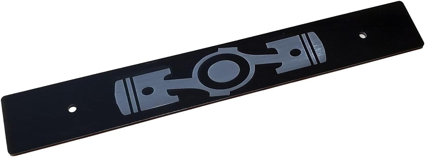 SpeedFreakCNC Acrylic Black Front License Plate Delete w / Boxer Piston Laser Engraved for Subaru Vehicles