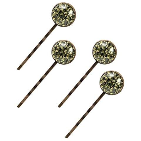 4 Pieces Bobby Pin Camo Skull Green Hair Pin Clip Barrette for Women Girl Hair Decorative Wedding Dainty Accessories Headwear Cover