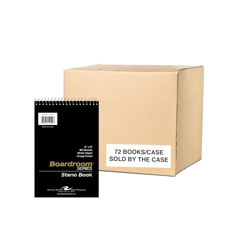 Libretas Steno de rayas Gregg con 80 hojas blancas y espiral superior (Caja de 72 unidades)