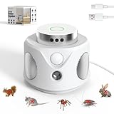 Repelente Ultrasónico de Ratones con 3 Parlantes, 360° Ahuyentador de Topos Repelente Gatos para Rata Araña Polilla Hormiga