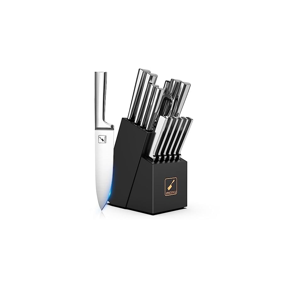 Knife-Set-imarku-15PCS-Kitchen-Knife-Set-Japenese-High-Carbon-Stainless-Steel-Knives-Set-for-Kitchen-Dishwasher-Safe-Ulltra-Sharp-Professional-Chef-Well-Balance-Knife-Block-Set-Black imarku Knife Set - 15PCS Kitchen Knife Set Japanese High Carbon Stainless Steel Knives Set for Kitchen, Dishwasher Safe Chef Well Balance Knife Block Set, Best Christmas Gifts for Women Men, Black