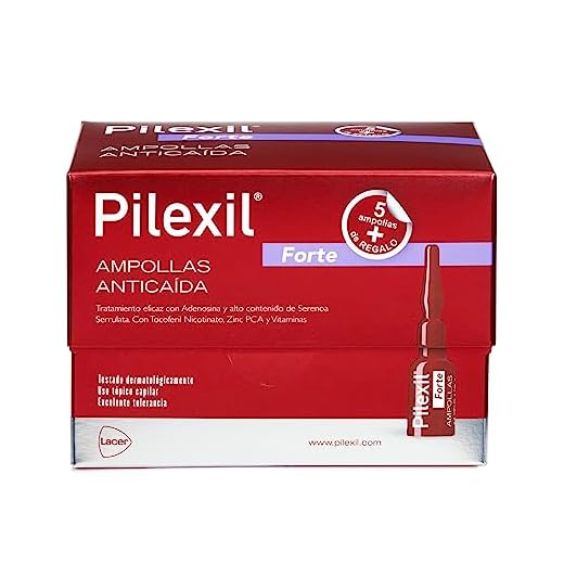 PILEXIL AMPOLLAS - Anticaída Forte 20 x 5 ml, Aplicación Tópica, para Caída Abundante de Cabello, para Hombres o Mujeres, Ideal Alopecias en Periodo Menopáusico o Androgenéticas