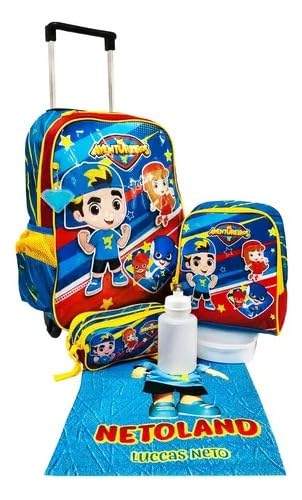 Kit Mochila Luccas Neto Lucas Original Rodinhas Lancheiraa