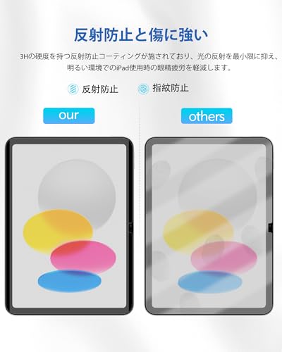iPad 11世代 A16 2025/10 世代 (10.9インチ) 2022専用ペーパーライクフィルム着脱式、マットPETフィルム iPad 11/10 世代 用、紙のような書き心地と描き心地、反射防止および傷防止、取り外し可能で再利用可能