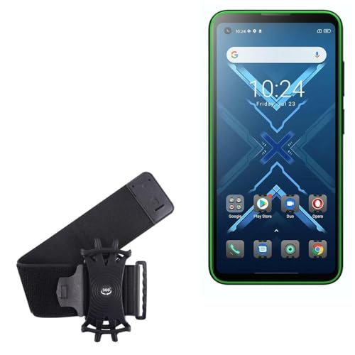 BoxWave Holster Compatible with Blackview BL5000 - ActiveStretch Sport Armband, Adjustable Armband for Workout and Running - Jet Black