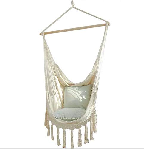 Hängematte stuhl makrame schaukel, quasten hängende schaukel stuhl sitz, langlebige leinwand, für heim garten garten veranda und terrasse, max gewicht