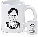 Chillkat Dwight Schrute FACT FALSE The Office, Coffee Mug (1)