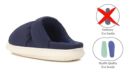 Image of CASSIEY Slippers for Mens Winter Home Indoor Outdoor Warm Thick Sole Waterproof down Cotton Slipper
