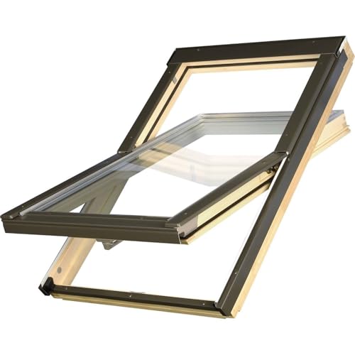 FAKRO Konzern Dachfenster 78 x 98 cm Holz Schwingfenster 2/3 fach Verglasung, energieeffizient & langlebig inkl. Eindeckrahmen Ziegel, Ebene Ziegel, Biberschwanz (bis 45mm) FAKRO Konzern Dachfenster 78 x 98 cm Holz Schwingfenster 2/3 fach Verglasung, energieeffizient & langlebig inkl. Eindeckrahmen Ziegel, Ebene Ziegel, Biberschwanz (bis 45mm)