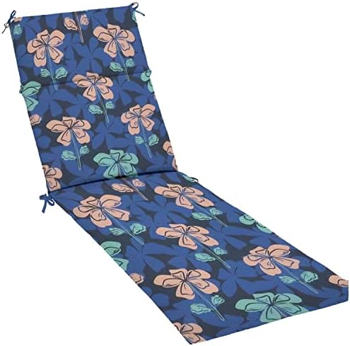 AFWADFWA Outdoor Indoor Lounger Patio Cushion Wild Meadow Flower Seamless Modern Style Pink Blue Wild Flowers Chaise Lounge Cushion Water-Resistant Accessory for Chair Patio Furniture Seat Cushion