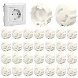 HOWAB Steckdosen Kindersicherung ohne Kleben: 40 Stück Steckdosensicherung Kinder,Kindersicherung Steckdose zum Stecken,Steckdosenabdeckung Weiß,Steckdosenschutz für Baby