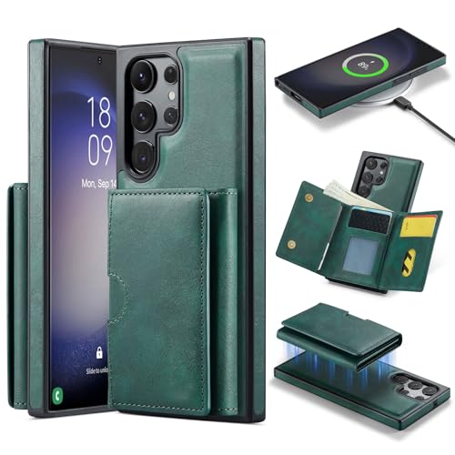 Étui Samsung S23 Ultra en cuir magnétique amovible avec protection RFID
