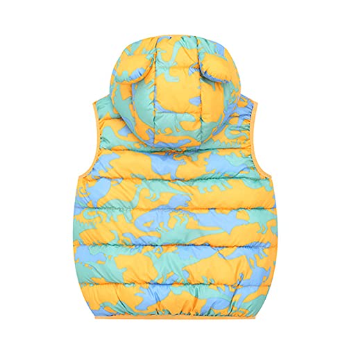 KAGAYD Toddler Girl Boy Hooded Jacket Vest Baby Winter Prints Lightweight Sleeveless Bear Ears Zipper Up Jacket2