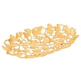 Riess Ambiente Dekorative Schale GINKGO LEAFS 40cm gold handmade Metall Schüssel Dekoschale Dekoration Dekoobjekt