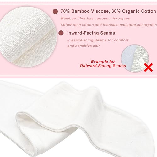Tummy Liners for Sweat Rash, White, Under Belly Sweat Liners for Skin Rash, Viscose Made from Bamboo & Organic Cotton, 3PCS (X-Large)3