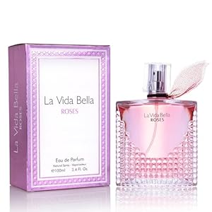 La Vida Bella Roses for Women Eau De Parfum – Floral Amber Fragrance that Combines Top Notes of Raspberry, Pink Pepper & Bergamot – Sugary Rush & Citrusy – Spicy & Rich Aromatic Scent 100ml Bottle