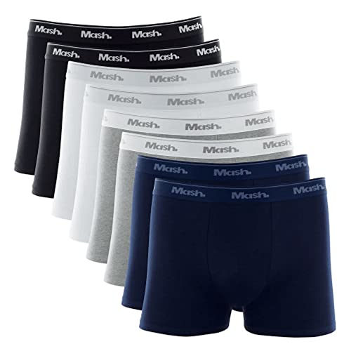 Kit Cueca Boxer Mash 8 Peças Masculina Algodão Elástico Sortido 01 G