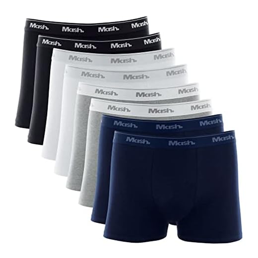 Kit Cueca Boxer Mash 8 Peças Masculina Algodão Elástico Sortido 01 G