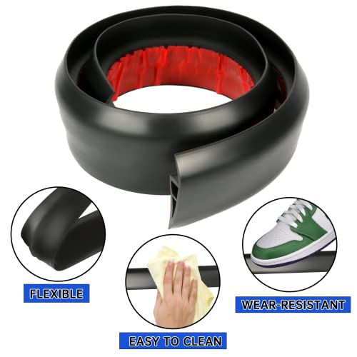 Floor Transition Strip Vinyl Door Threshold Flooring Transition Strip Self Adhesive Carpet Edging Strip For Laminate Doorway Edge Threshold From 2/5" To 3/5" (Gray, 3.3 Ft) #TOP2