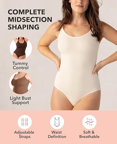 Image of SHAPERMINT Brief & Thong Bodysuit - Tummy Control Seamless Body Shaper, Shapewear for Women Small to Plus Size