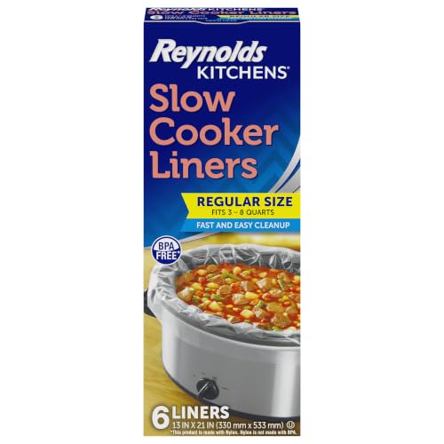 Reynolds Kitchens Slow Cooker Liners, Regular Size, Fits 3-8 Quarts, 6ct
