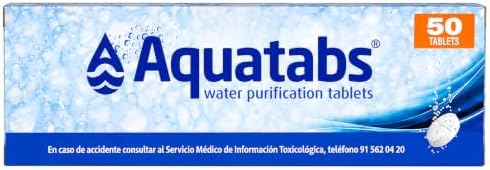 Aquatabs 8,5 mg | 50 Pastillas Potabilizadoras de Agua