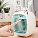 Imagen de Hogar Mini ventilador enfriador de aire Carga USB de 3 velocidades Mini ventilador de aire acondicionado Enfriamiento personal silencioso lindo con tanque de agua de 270 ml Escritorio-