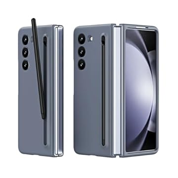 Capa Protetora Slim Com S Pen Para Samsung Galaxy Zfold5 (Cinza Escuro)