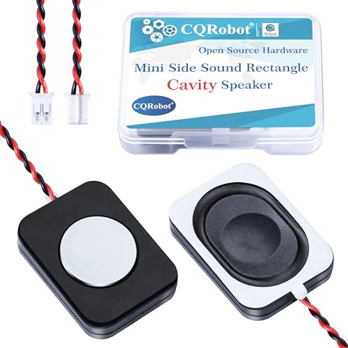 CQRobot 2 Pieces/1 Pair 35 mm * 25 mm * 6.8 mm Side Sound 4 Ohm 2 Watt / 3 Watt Rectangle Cavity Speaker, JST-PH 2.0 mm 2-Pin Interface Wire, for Computer Electronic Project Application Components.