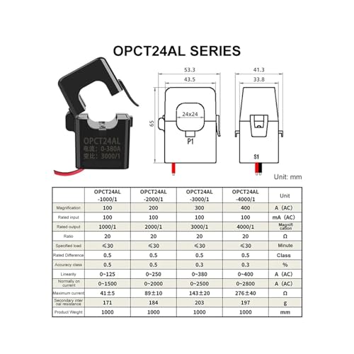Transformateur de courant ouvrant OPCT24AL CA pour capteur de mesure