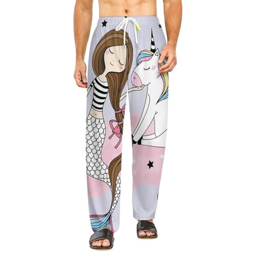 Vêtements de nuit licorne sirène pantalon long décontracté taille s