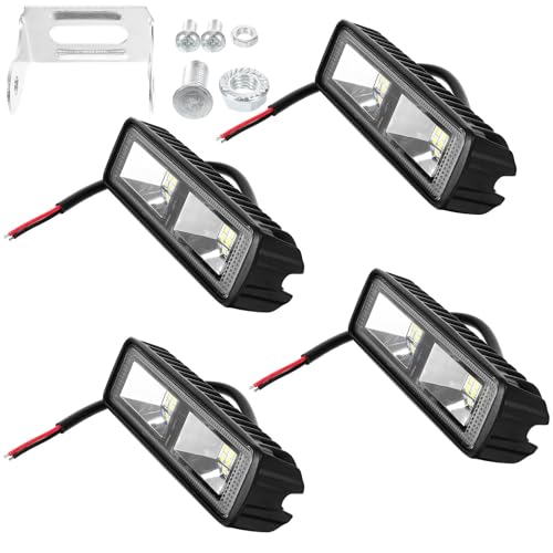 Barre lumineuse LED Kichvoe en aluminium et PC lot de 4 réglettes 16 LED polyvalentes pour voiture