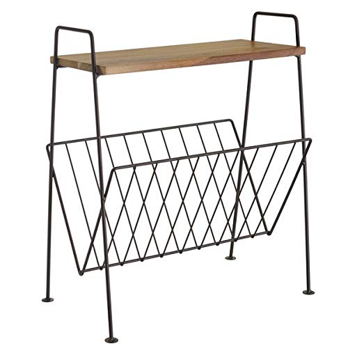 INDIAN DECOR. 28077 Floor Mounted Magazine Rack (Black)-image-8