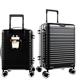 [ＡＭ Ａｏｍｏｉｄｅ] スーツケース 機内持込可能 Sサイズ 39L 多収納ポケット キャスター取り外しOK キャリーバッグ カップホルダー 360度回転 静音 軽量設計 ダブルキャスター 耐衝撃 超軽量 大容量 旅行 出張 sc705-20-bk