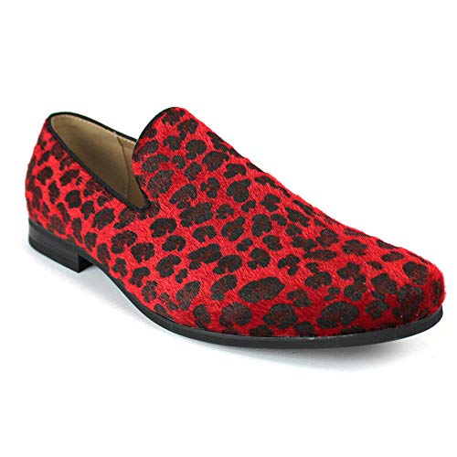ÃZARMAN Men's Slip On Leopard Print Modern Dress Shoes Loafers