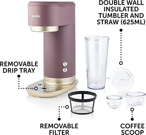 Image of Summer Breville Iced+Hot Coffee Maker | Plus Coffee Cup with Straw | Brews Hot Filter Coffee To Enjoy Alone or Over Ice | Caf� Mocha