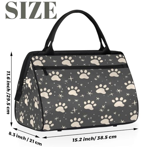 Travel Duffel Bag for Women, Dog Paw Print Weekender Overnight Bag Carry on Beach Swim Bags Dance Bag Airlines Approved Personal Item Travel Bag for Yoga, Sports, Hospital2