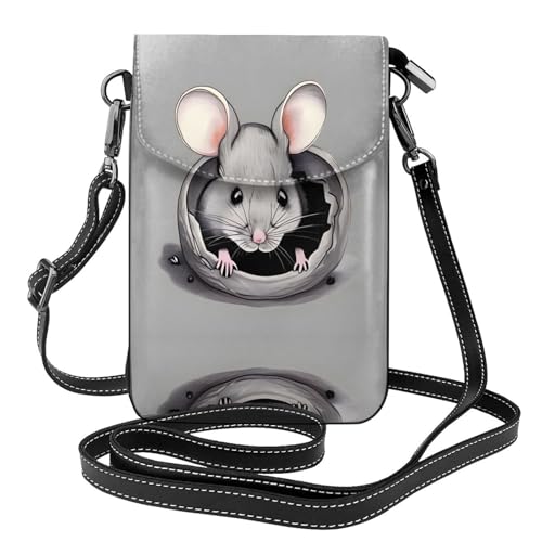 Sac à bandoulière en cuir imprimé rat gris pour ne plus perdre vos affaires en voyage
