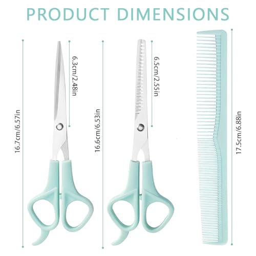 Image of MAYCREATE Kids Hair Cutting Scissors Kit Thinning Shears and Comb Set Stainless Steel Scissors Hair Dressing Scissors Barber Kit Straight Shears Teeth Scissors Thinning Shears Tools