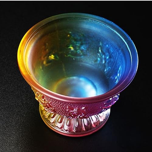 Cuenco de cristal pulido SALFEE multicolor 8,5 cm con relieve tallado 4