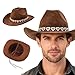 DLOULP Fashion Wide Brims Hats Costume Props Headwear for Casual Outfit Hiking Camping Concerts Event Dressingup Props Western Hat Multicolor