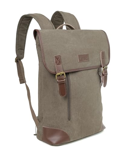 JESSIE & JAMES Vintage Canvas Travel Backpack 16" OLIVE