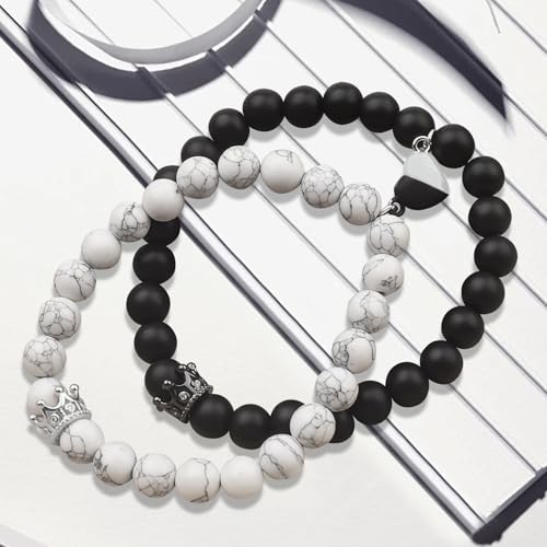 WVT Heart Shaped Magnetic Closure Couples Bracelets - Romantic Matching His & Hers, Memorable Long Distance Gifts4