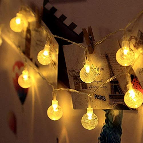 Image of ZALAR LED String Lights, 18 Crystal Ball Bulbs, Warm White, 10feet Length, Indoor Decorative Lighting for Festivals
