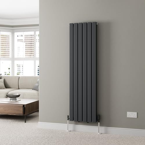 DuraTherm® 1600 x 452mm Anthracite Grey Vertical Designer Radiator Single Column Flat Panel Modern Central Heating Panels Bathroom Radiators