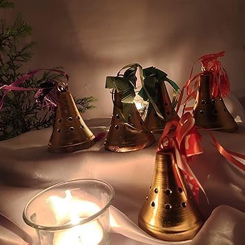 Christmas Bells Christmas Tree Pendant Decorations Creative Gold Bells New Year Gift Christmas New Pendant, Pack of 5 pcs