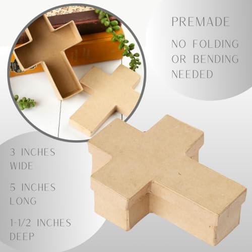 Factory Direct Craft 12 Piece Package of Paper Mache Cross Boxes - Thumbnail 4