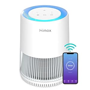 Luftreiniger Allergie mit App Steuerung HIMOX Air Purifier, CADR 190m³/h, bis zu 49m², H13 HEPA Luftfilter, Luftreiniger…